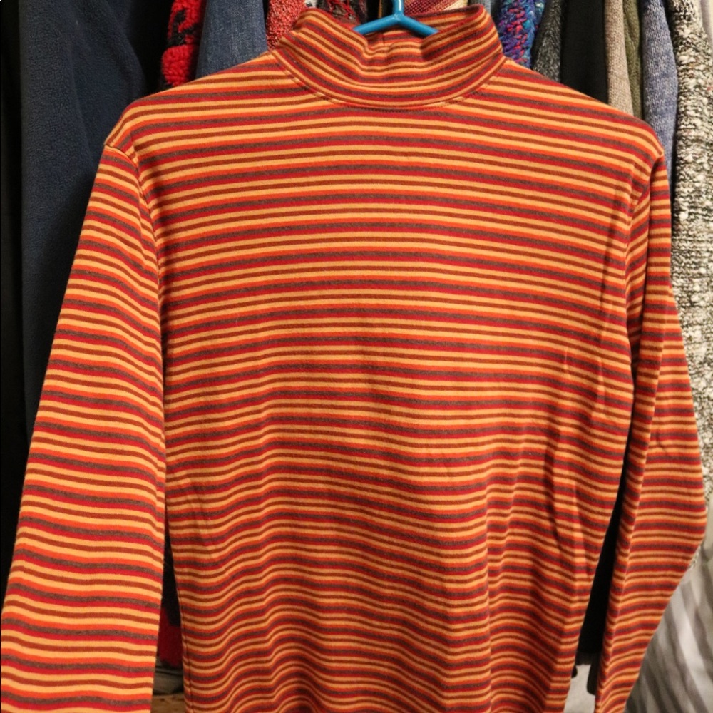 St. John’s Bay Orange Striped Turtle Neck